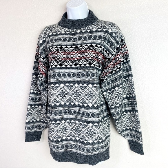American Pride Nordic Print Crew Neck Sweater Size S - Picture 2 of 6
